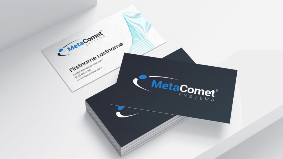 MetaComet business card design updates and brand refresh